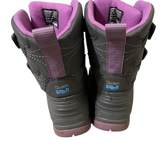 Skechers | Snow Slopes Rainier Insulated Boot Girls Waterproof Gray/Lavender 10 - Picture 2 of 9